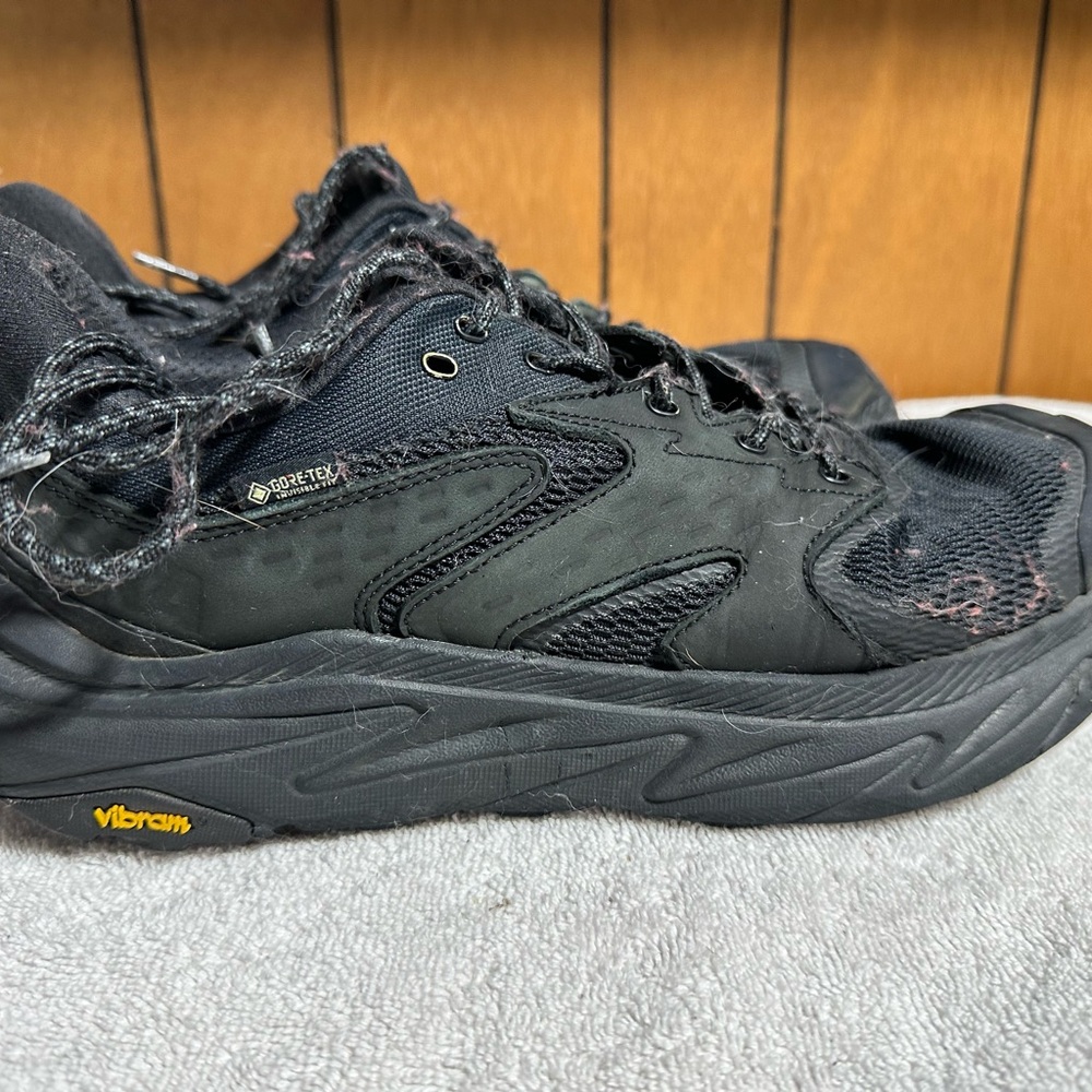 Hoka One One Black Athletic Shoes with Vibram Sole